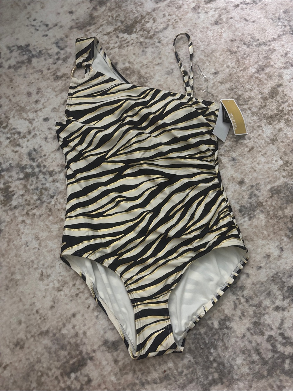 Michael Kors - Women's Animal-print One-shoulder Swimsuit new with tags